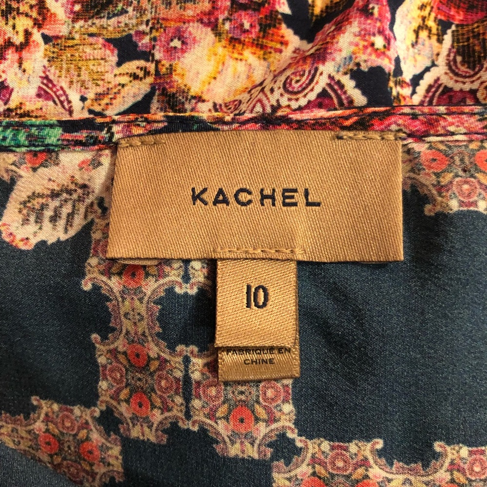 Anthro Kachel Garden tapestry print silk top 10 - Picture 8 of 12